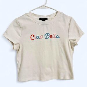 Forever 21 Beaded Ciao Bella crop top